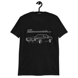 1972 Barracuda Muscle Car Art Cuda Classic Cars Black Short-sleeve T-shirt9602