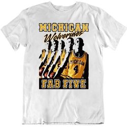 basketball tee fab five 5 michigan team college sport fan t shirt gift new