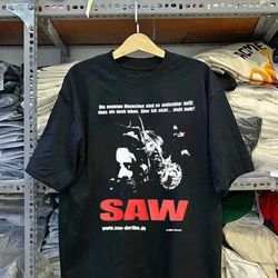 Vintage Saw 2004 movie promo T shirt SAW Movie Vintage 90s T Shirt Saw Horror