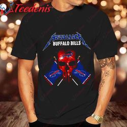 Buffalo Bills Skull Metallica Themed T-Shirt, Buffalo Bills Gift Ideas For Him