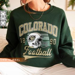 Colorado Football Sweatshirt, Shirt 90s Vintage Unisex Crewneck American Football, Graphic Tee Buffaloes Merch Hoodie 23