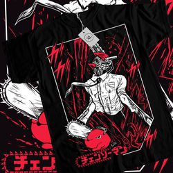 Chainsaw Man T-shirt Chainsaw Man Anime Csm Denji Power Black Shirt All Size6554