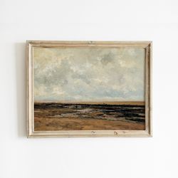 vintage landscape painting, print of antique oil painting, vintage beach painting, vintage seascape painting