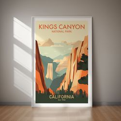 Kings Canyon National Park Poster, USA, Digital Download, Gift, Holiday, Hiking, Print, Travel, Gift For Her, Gift For H