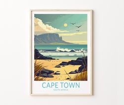 cape town south africa travel print, cape town coast poster print, cape town coastline wall art, cape town south africa