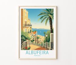 Albufeira Portugal Travel Poster, Albufeira Coast Poster Print, Albufeira Coastal Wall Art, Albufeira Portugal Coast Wal
