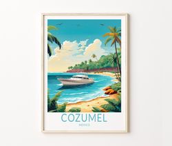 Cozumel Mexico Travel Poster, Cozumel Travel Poster Print, Mexico Cozumel Island Travel Poster Wall Art, Mexico Travel G
