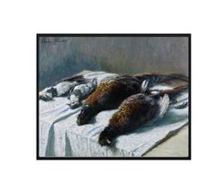 Claude Monet Poster Art Print - Still Life with Pheasants and Plovers (1879) - Vintage Gallery Wall Art, Monet Poster Ar