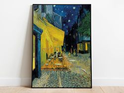Van Gogh Terrace of a Cafe at Night Wall Decor Art Poster Framed Art Print Art Canvas Wall Art Print Poster Print
