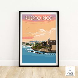 Puerto Rico Wall Art  San Juan Travel Poster Print