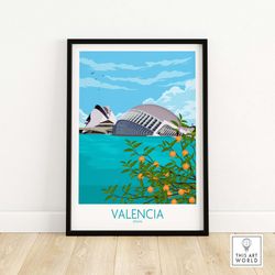 Valencia Poster Print  Travel Poster  Home Decor  Framed & Unframed Gift Idea