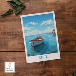 Crete Art Print  Travel Poster   Birthday present  Wedding Anniversary gift  Home Decor