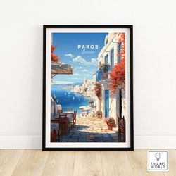 Paros Travel Poster  Travel Poster   Birthday present  Wedding Anniversary gift  Home Decor