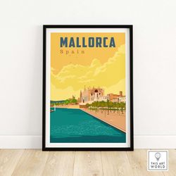 Mallorca Spain Print  Majorca Wall Art  Travel Poster  Home Decor  Framed & Unframed Gift Idea