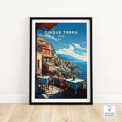 Cinque Terre Poster  Italy Travel Poster  Birthday present  Wedding anniversary gift  Art Print