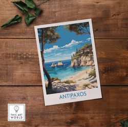 Antipaxos Wall Art Print  Travel Poster   Birthday present  Wedding Anniversary gift  Home Decor