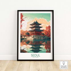 Seoul Poster   Travel Poster Art  Home Dcor Artwork  Birthday present  Wedding anniversary gift