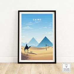 Cairo Poster - Pyramids Travel Poster  Birthday present  Wedding anniversary gift  Best Gift for Her  Pesonalized Wall A