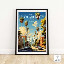 Los Angeles Poster Art Print Travel Poster  Home Gift Birthday present Wedding anniversary Wall Dcor  Personalized Illus
