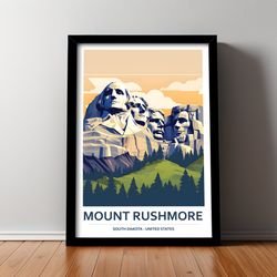 Mount Rushmore Poster, Travel Art, Print, Poster Print, Art, Gift, Wall Art, Home Decor, Gift, Print, Wall Art, Gift For