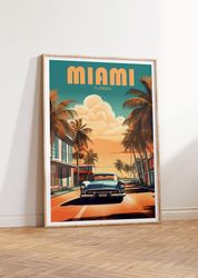 MIAMI Poster, Florida Wall Art, Travel Art, Poster Print, Digital Art, Wall Art, Instant Download, Home Decor, Gifts For
