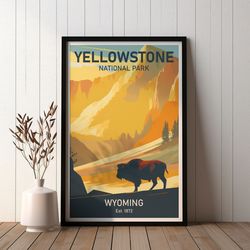 YELLOWSTONE National Park Poster, USA, Digital Download, Gift, Hiking, Print, Travel, Hiking, Gift, Gift For Her, Gift F