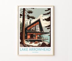 Lake Arrowhead Print Wall Art, Lake Arrowhead Poster, Lake Wall Art, Travel Print Poster, Travel Gift, California Travel