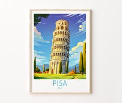 Pisa Italy Travel Poster, Pisa Travel Art Wall Decor, Home Decor Wall Art City Travel Poster Gifts, Italy Poster, Pisa T