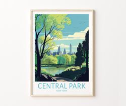 new york central park travel poster, central park travel poster print, manhattan new york wall art, wall art gallery, bi