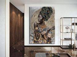 african girl canvas print - african girl wall art - ethnic girl canvas art - african home decor - african wall art decor