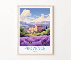 provence france travel poster, provence landscape poster print, landscape france wall art, france cote d azur city wall