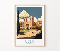UCLA Travel Poster, Los Angeles UCLA Travel Poster, Travel Wall Art, University of California Los Angeles Poster, UCLA W