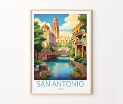 San Antonio Texas Travel Print Wall Art, San Antonio Texas Travel Poster, Texas Travel Print, Traveler Home Dcor, Travel
