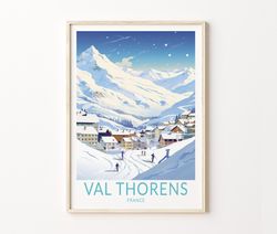 Val Thorens Ski Travel Print, Val Thorens France Travel Poster, Home Decor Wall Art, France Winter Ski Travel Print, Tra