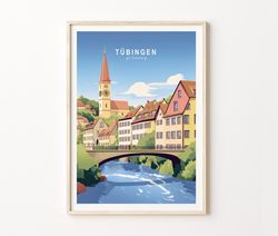 Tbingen Germany Travel Poster Wall Art, Tbingen Germany Travel Poster, Europe Travel Poster, Tbingen Germany Traveler Ho