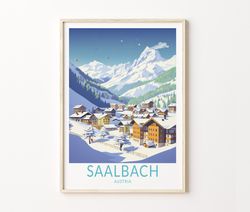 Saalbach Travel Poster, Saalbach Austria Travel Poster, Saalbach Austria Wall Art Travel Poster, Austria Travel Print, T