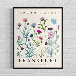 Frankfurt Germany Flower Market Art Print, Frankfurt Flower Poster Wall Art