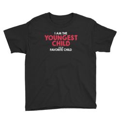 youngest child aka favorite child youth short sleeve t-shirt