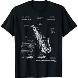 saxophone blueprint graphics t-shirt