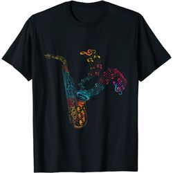 saxophone player gift music notes saxophone t-shirt