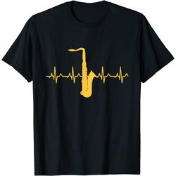 saxophone heartbeat t-shirt, saxophone player shirts