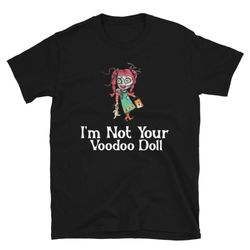 voodoo halloween costume i'm not your red hair zombie doll unisex t-shirt