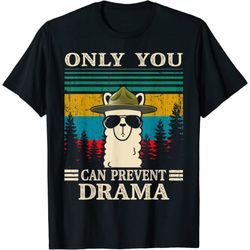 llama camping only you can prevent drama gifts men women t-shirt