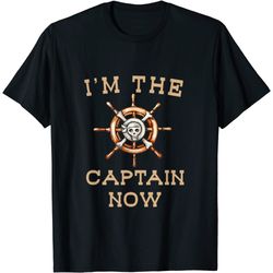 i am the captain now pirate boat sailing caribbean cruise t-shirt