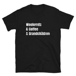 grandpa gift weekends coffee and grandchildren vintage style short-sleeve t-shirt