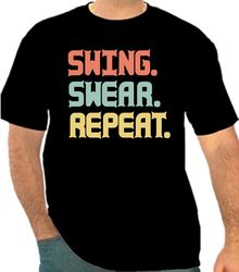 Swing Swear Repeat Png 300 DPI  Golf Shirt To Create Design Instant Download