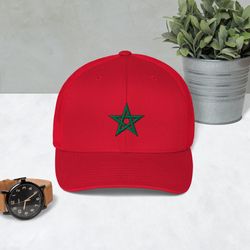Cap Flag Morocco, Hat Flag Moroccan, Best Gift For a Moroccan Friend, Moor Hat Cap Moorish Morocco