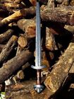 Hand Forged Damascus Steel Viking Sword - Battle Ready Medieval Sword with Scabbard,gift for her,sword gifts,Halloween