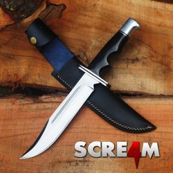 Scream Replica Knife: Bloody Ghostface Replica Buck 120 Hunting Knife | Movie Replica | Horror Movie Prop | Real Blade