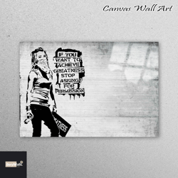 Mural Art, Wall Decoration, Wall Decor, If You Want To Achieve Greatness, Banksy Girl Glass Art, Contemporary Tempered G
